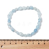 Natural Aquamarine Bead Stretch Bracelets X-BJEW-K213-54-3