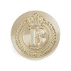 Golden Tone Crown Initial Wax Seal Brass Stamp Heads AJEW-A065-01B-1