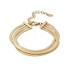 304 Stainless Steel Snake Chain Multi-Strand Bracelets For Women BJEW-Z095-01A-G-5