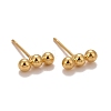 201 Stainless Steel Beaded Horizontal Bar Stud Earrings with 316 Stainless Steel Pin for Women STAS-K238-01G-1