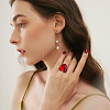 4Pcs 4 Colors Glass Heart Adjustable Rings Set RJEW-FI0001-11-6