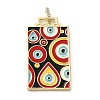 Brass Micro Pave Cubic Zirconia Pendant with Enamel KK-H458-02G-O01-1