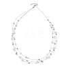 Natural Quartz Crystal 3 Layer Necklaces NJEW-JN05052-4