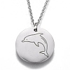 Non-Tarnish 304 Stainless Steel Pendant Necklaces NJEW-Z006-01P-1