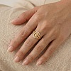 Brass Micro Pave Cubic Zirconia Finger Rings for Women CU-CBAA973-03G-1