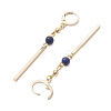 Natural Lapis Lazuli Beads Necklaces & Leverback Earrings Sets SJEW-JS01302-5