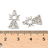 201 Stainless Steel Laser Cut Pendants STAS-P428-10P-02-3