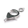 Brass Micro Pave Cubic Zirconia Lobster Claw Clasps ZIRC-K081-95P-04-2