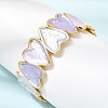 304 Stainless Steel Enamel Heart Open Cuff Bangles for Women SA-CBA1A30-01B-G-3
