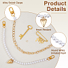 Aluminum Curb Chains & Round White Imitated Pearl Acrylic Beaded Double Layer Purse Decorative Chains HJEW-HS00068-3