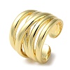 Rack Plating Brass Criss Cross Open Cuff Rings RJEW-K249-07G-1