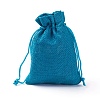 5 Colors Burlap Packing Pouches Drawstring Bags ABAG-X0001-02-3