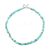 Dyed Natural Freshwater Shell Nuggets Beaded Necklaces NJEW-JN05488-02-4