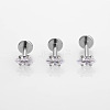 316L Stainless Steel Clear Cubic Zirconia Threadless Labret Stud WGB6B2D-03-1