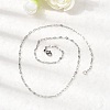 Tarnish Resistant 304 Stainless Steel Dapped Cable Chain Necklaces STAS-O053-03P-5