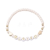 2Pcs 2 Styles Frosted Faceted Glass Beaded Stretch Bracelet Sets BJEW-JB10452-03-3