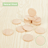 Flat Round Wooden Cabochons WOOD-WH0024-111-4