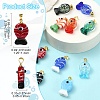 5Pcs 5 Colors Handmade Dichroic Foil Lampwork Pendants DICH-YW0001-01-3