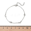 Brass Micro Pave Clear Cubic Zirconia Moon Star Link Chain Bracelets KK-CBA6980-28P-5