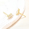 Clear Cubic Zirconia Triple Rectangle Stud Earrings EJEW-L234-083G-2