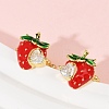 Strawberry Brass Micro Pave Clear Cubic Zirconia Cuff Earrings EJEW-F895-20G-3