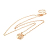 Brass Pave Clear Cubic Zirconia Cable Chain Bees Hexagon Pendant Necklaces for Women NJEW-U006-02B-KCG-2