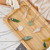 FIBLOOM 6Pcs 6 Styles Natural Rose Quartz & Green Aventurine Pendant Necklaces Set with Alloy Chains NJEW-FI0001-13-5