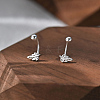 S999 Fine Silver Stud Earrings EJEW-A127-04S-1