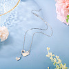1Pc 302 Stainless Steel Heart Puzzle Pendant Cable Chain Lariat Y Necklaces for Women NJEW-TADJ0001-01P-5