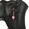 Printed Porcelain & Glass Dangle Earrings EJEW-JE07486-2