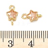 Brass Pave Cubic Zirconia Star Connector Charms KK-P348-08G-04-3