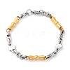 201 Stainless Steel Byzantine Chain Bracelets BJEW-B078-159GP-2