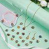 40Pcs 5 Colors Glass Pendants PALLOY-FH00137-5