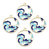 Chinese Style Alloy Enamel Pendants X-ENAM-M043-03G-01-RS-1