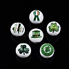 Saint Patrick's Day Theme Printed Wooden Beads WOOD-D006-07-1