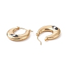 316 Stainless Steel Hoop Earrings EJEW-I282-01B-01G-3