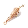 3Pcs 3 Styles Electroplated Natural Quartz Crystal Copper Wire Wrapped Pendants PALLOY-JF02586-07-4