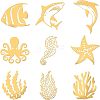 Olycraft 9Pcs 9 Styles Custom Carbon Steel Self-adhesive Picture Stickers DIY-OC0009-22B-1