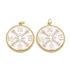 Eco-Friendly Brass Micro Pave Clear Cubic Zirconia Enamel Pendants ZIRC-C024-01G-02-1