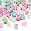50Pcs 5 Colors Electroplate Opaque Glass Beads EGLA-TA0013-16-3