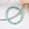 Natural Amazonite & Brass Beads Stretch Bracelets for Women Men BJEW-JB13795-1