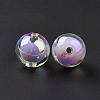 UV Plating Rainbow Iridescent Acrylic Beads OACR-P014-05B-4