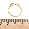 Brass Enamel Cuff Rings for Women RJEW-F196-02A-G-5