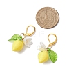 Resin Lemon Leverback Earrings EJEW-JE06163-3