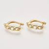 Brass Hoop Earring Findings with Latch Back Closure X-KK-T048-024G-NF-1