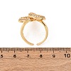 Adjustable Brass Micro Pave Cubic Zirconia Cuff Rings for Women RJEW-B139-08G-03-5