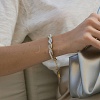 304 Stainless Steel Pave Clear Cubic Zirconia Twisted Chain Bracelets for Women SA-CBAABBA-02G-1