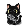 Cat with Fish Enamel Pins JEWB-I055-05EB-06-1