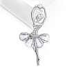 Ballet Dancer Alloy Rhinestone Brooches for Backpack Clothes PW-WG8EE58-02-2