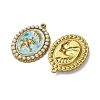 304 Stainless Steel Enamel Pendants STAS-P406-27B-G-2